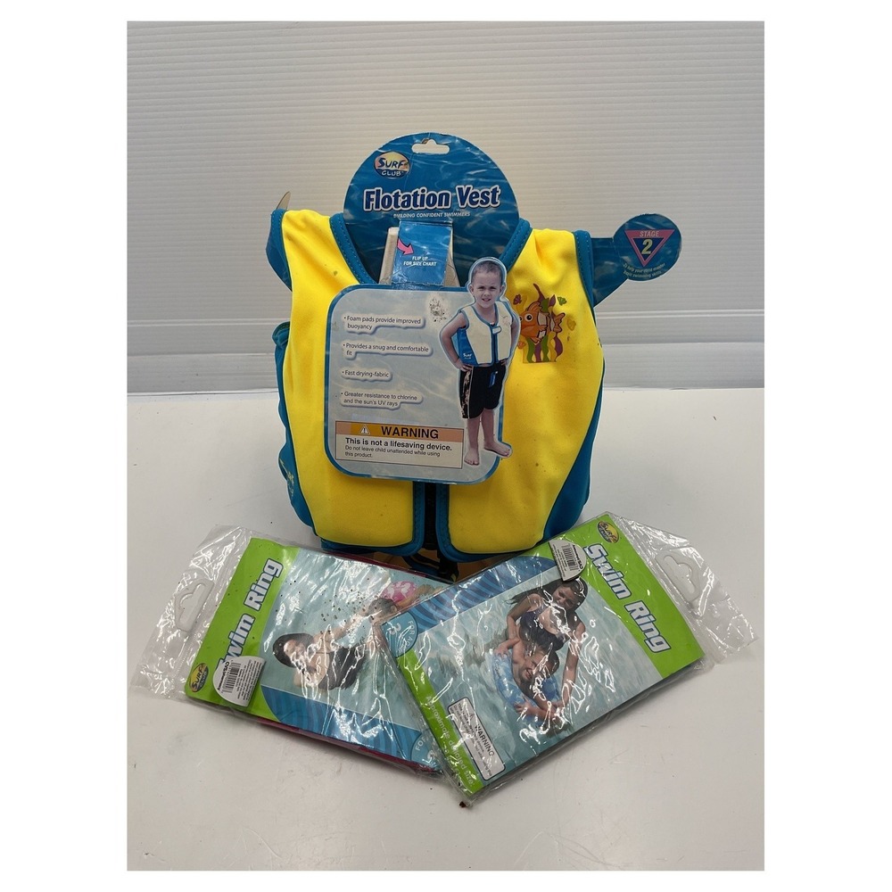 Surf‎ Club Kids Flotation Vest & Swim Rings Set